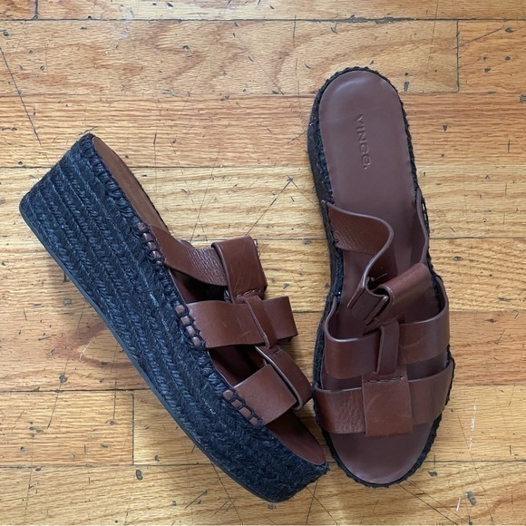 Vince Shoes - Vince Leather Sandals with Black Platform